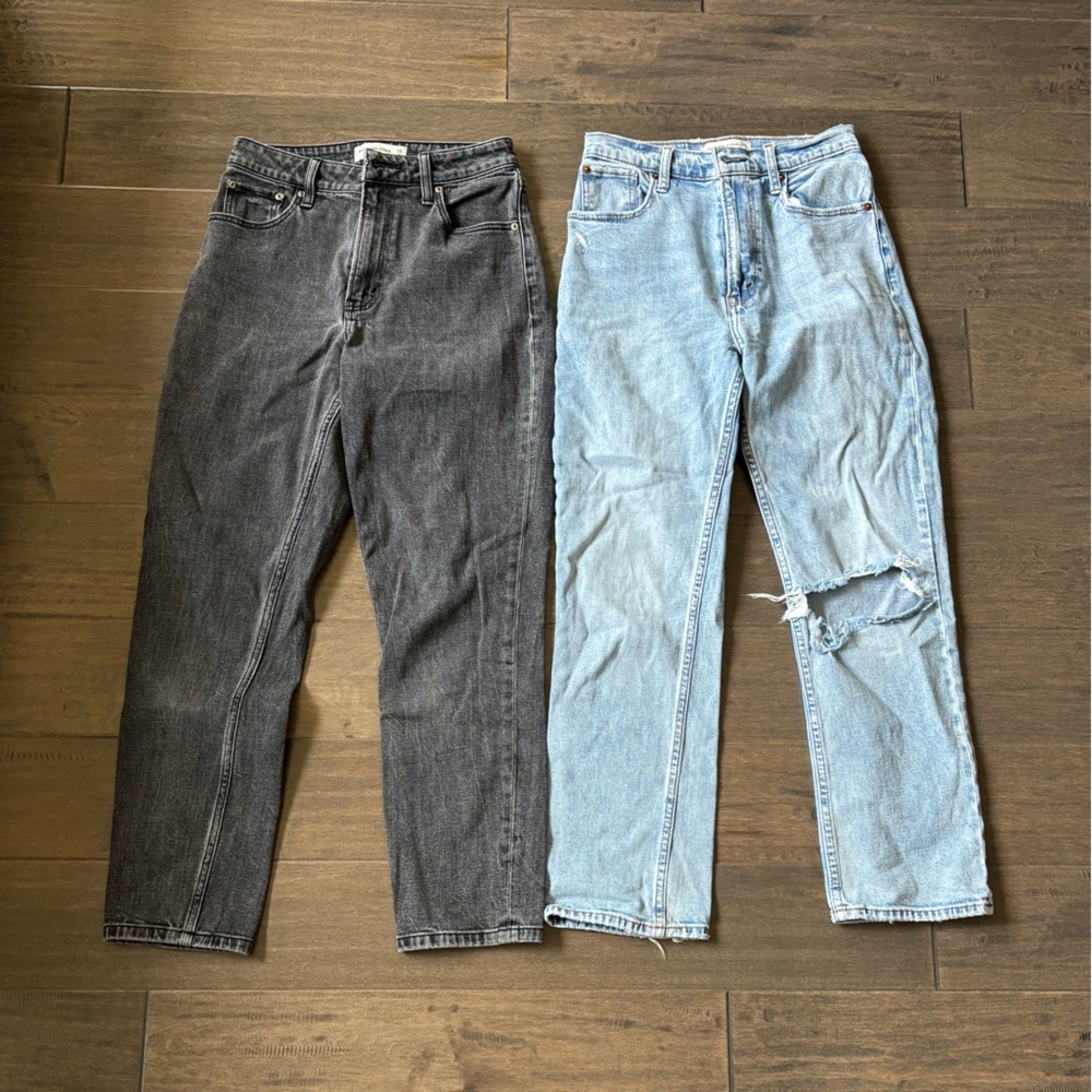 Abercrombie & Fitch Black and Light Blue  Jeans